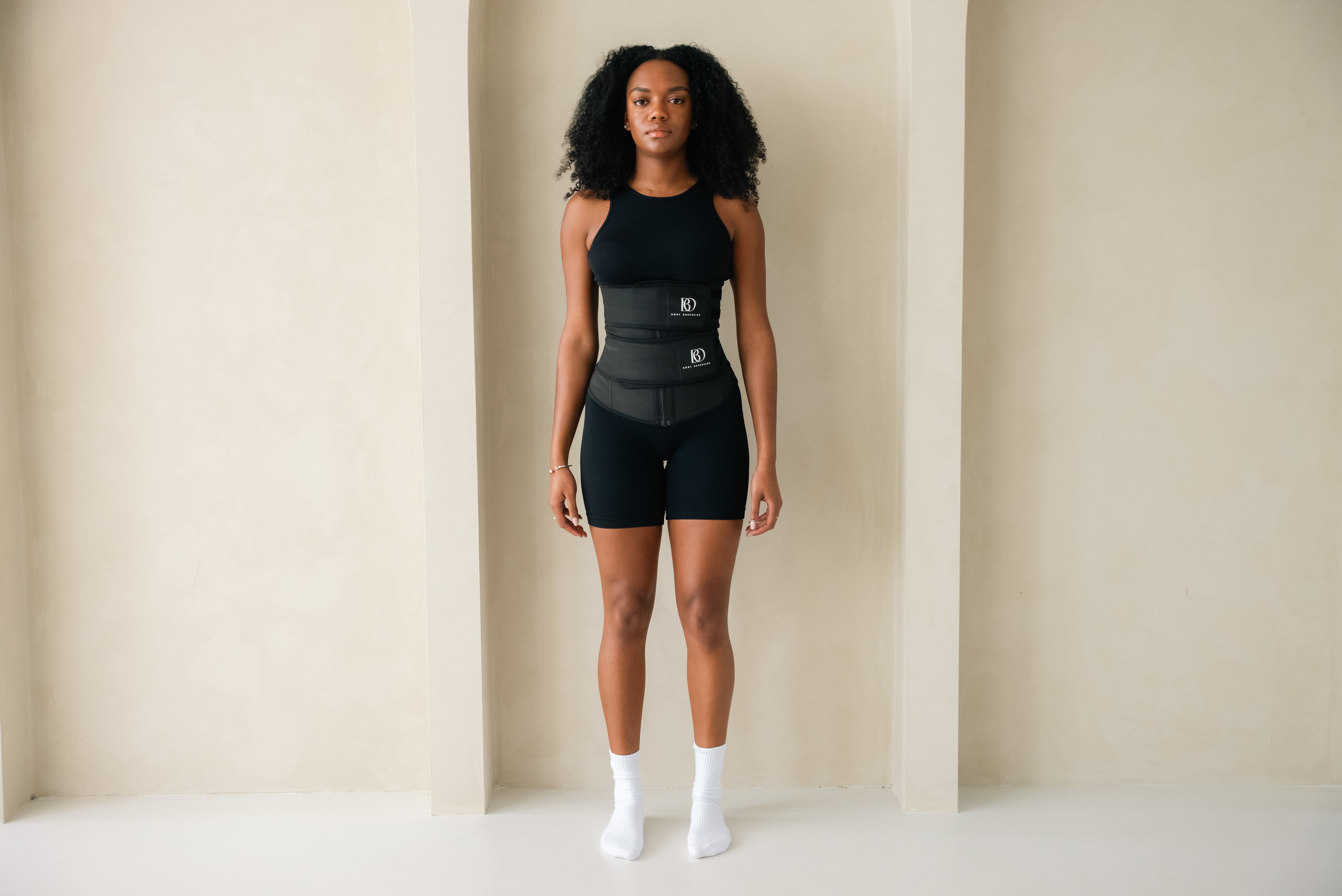 Latex double waistband (Hook and zipper)